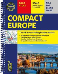 Cover image for Philip's Compact Atlas Europe: A5 Spiral binding