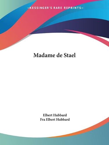 Cover image for Madame de Stael