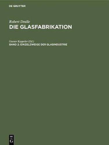 Cover image for Einzelzweige Der Glasindustrie