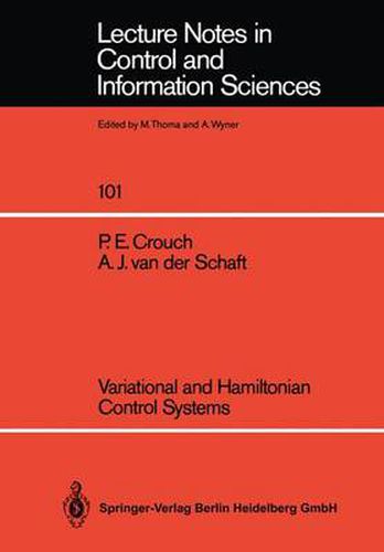 Cover image for Variational and Hamiltonian Control Systems