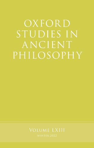 Oxford Studies in Ancient Philosophy, Volume 63