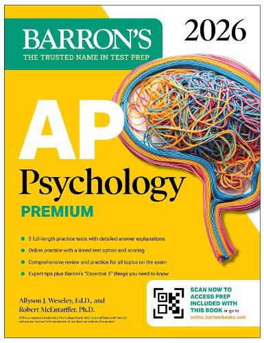 Cover image for AP Psychology Premium, 2026: Prep Book with 3 Practice Tests + Comprehensive Review + Online Practice