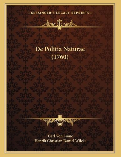Cover image for de Politia Naturae (1760)