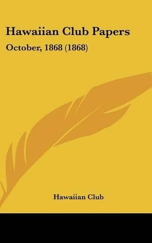 Cover image for Hawaiian Club Papers: October, 1868 (1868)