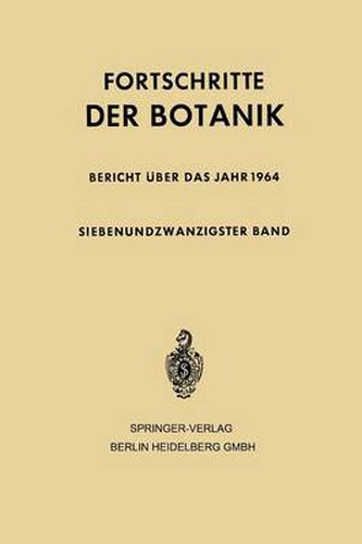 Fortschritte Der Botanik: Siebenundzwanzigster Band