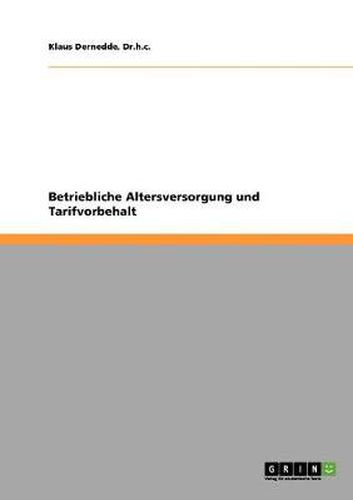 Cover image for Betriebliche Altersversorgung und Tarifvorbehalt
