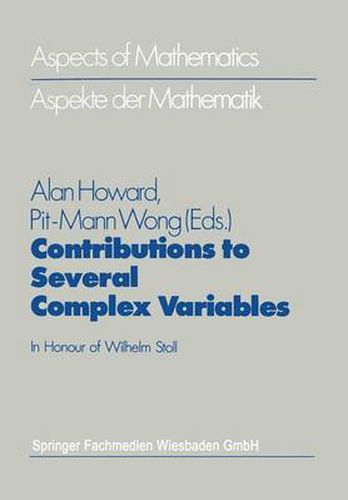 Cover image for Contributions to Several Complex Variables: In Honour of Wilhelm Stoll