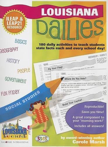 Cover image for Louisiana Dailies: 180 Daily Activities to Teach Students State Facts Each and Every Day!