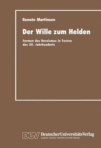 Cover image for Der Wille zum Helden