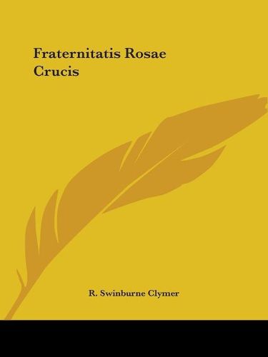 Cover image for Fraternitatis Rosae Crucis (1929)