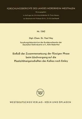 Cover image for Einfluss Der Zusammensetzung Der Flussigen Phase Beim Loeschvorgang Auf Die Plastizitatseigenschaften Des Kalkes Nach Emley