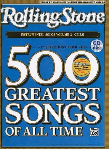 Cover image for Selections from Rolling Stone Magazine's 500 Greatest Songs of All Time (Instrumental Solos for Strings), Vol 2: Cello, Book & CD