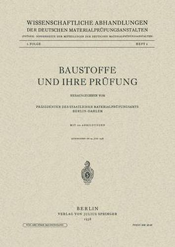 Cover image for Baustoffe Und Ihre Prufung