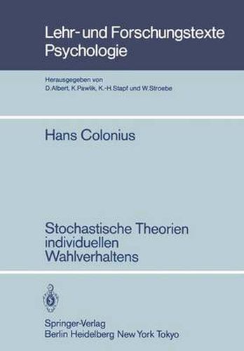 Cover image for Stochastische Theorien Individuellen Wahlverhaltens
