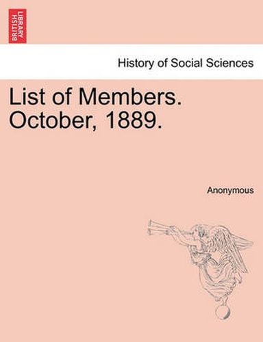 Cover image for List of Members. October, 1889.