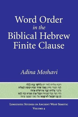 Cover image for Word Order in the Biblical Hebrew Finite Clause