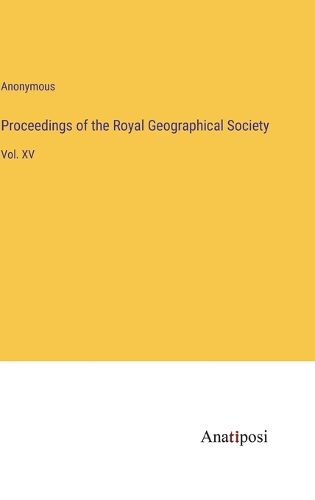 Cover image for Proceedings of the Royal Geographical Society