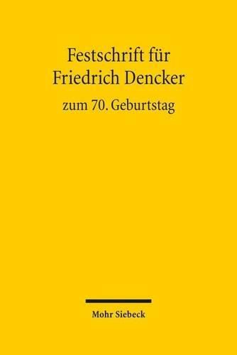 Cover image for Festschrift fur Friedrich Dencker zum 70. Geburtstag