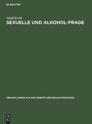 Cover image for Sexuelle Und Alkohol-Frage