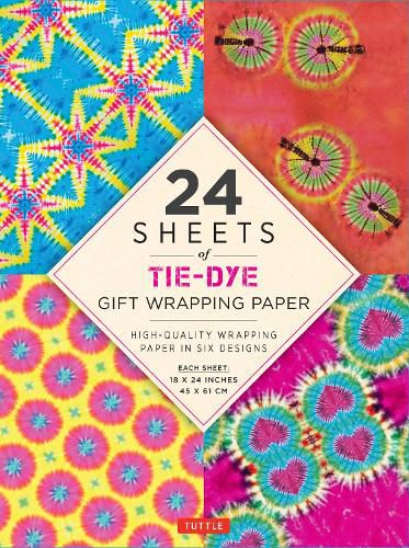 Cover image for Tie-Dye Gift Wrapping Paper - 24 sheets: 18 x 24  (45 x 61 cm) Wrapping Paper