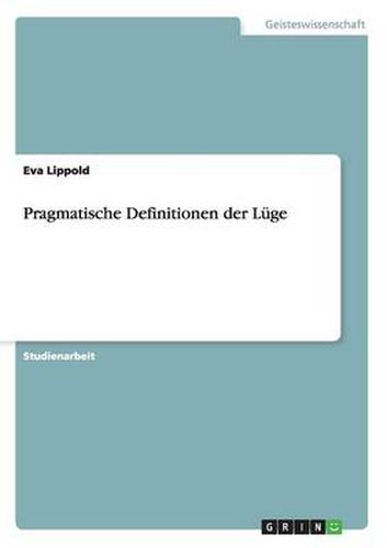 Cover image for Pragmatische Definitionen der Luge