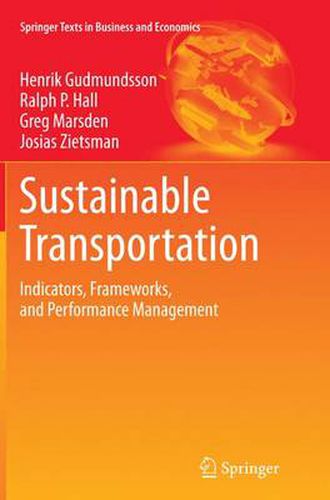 Sustainable Transportation: Indicators, Frameworks, and Performance Management