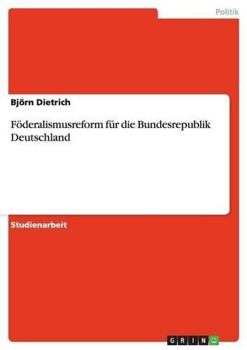 Cover image for Foderalismusreform Fur Die Bundesrepublik Deutschland