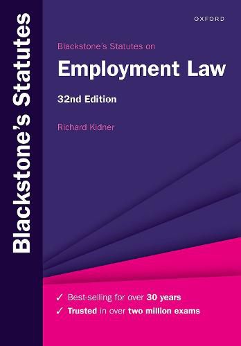 Cover image for Blackstone's Statutes on Employment Law