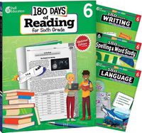 Cover image for 180 Days (TM): Reading 2nd Ed, Writing, Spelling, & Language Grade 6: 4-Book Set