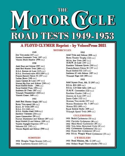 Cover image for MOTORCYCLE ROAD TESTS 1949-1953 (From the Motor Cycle magazine UK)