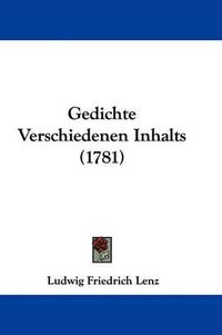 Cover image for Gedichte Verschiedenen Inhalts (1781)