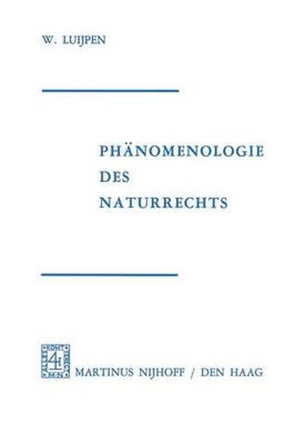 Cover image for Phanomenologie DES Naturrechts