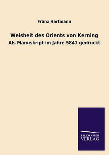 Cover image for Weisheit des Orients von Kerning