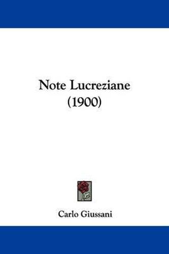 Cover image for Note Lucreziane (1900)