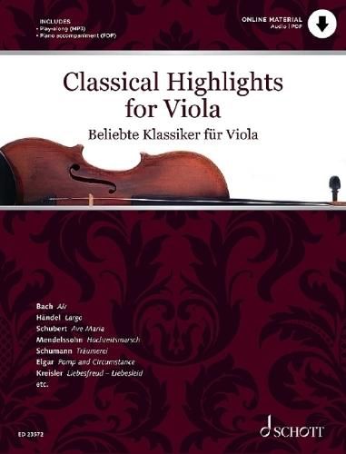 Cover image for Classical Highlights for Viola: Arranged for Viola and Piano Book and Audio Online