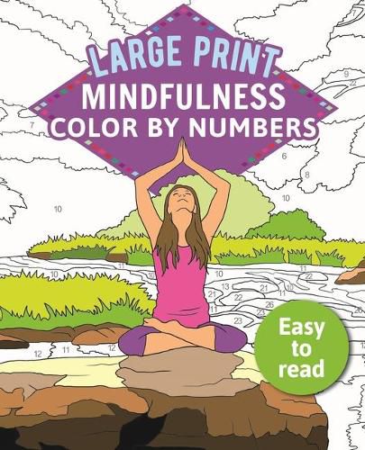 Cover image for Mindfulness Color-By-Numbers Large Print