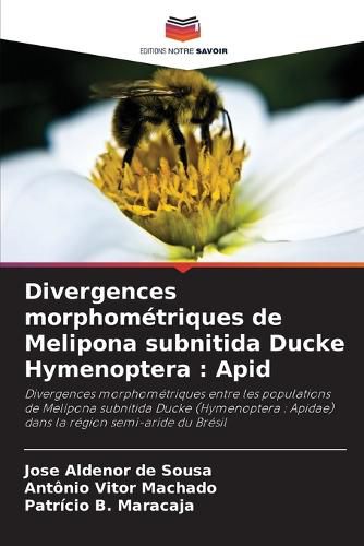 Cover image for Divergences morphometriques de Melipona subnitida Ducke Hymenoptera