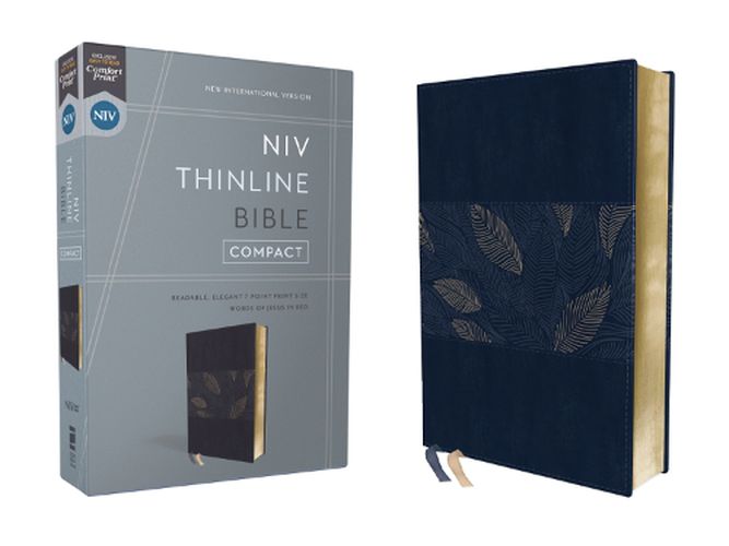 Cover image for NIV, Thinline Bible, Compact, Leathersoft, Blue Floral, Red Letter, Comfort Print
