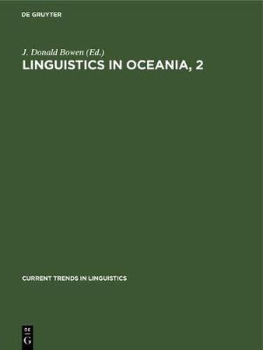 Cover image for Linguistics in Oceania, 2