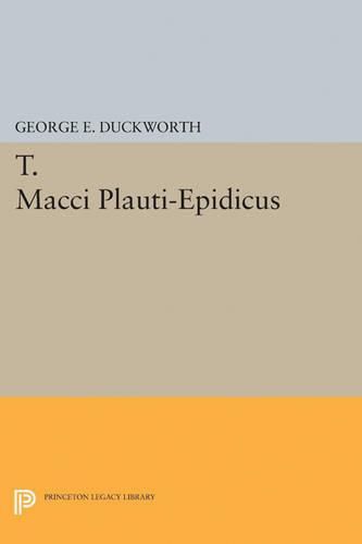 Cover image for T. Macci Plauti-Epidicus