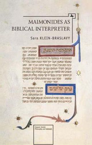 Cover image for Maimonides as Biblical Interpreter