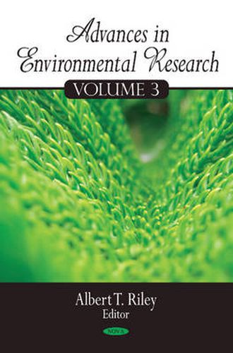 Cover image for Advances in Environmental Research: Volume 3