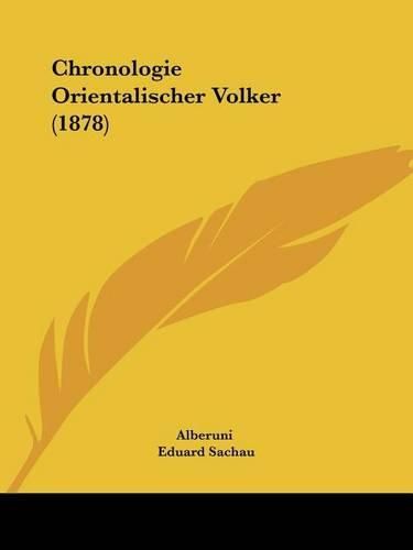 Cover image for Chronologie Orientalischer Volker (1878)