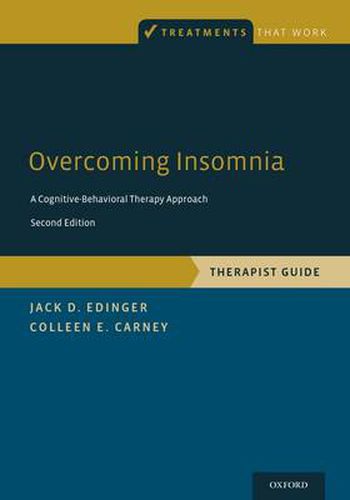 Cover image for Overcoming Insomnia: A Cognitive-Behavioral Therapy Approach, Therapist Guide