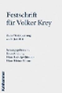 Cover image for Festschrift Fur Volker Krey: Zum 70. Geburtstag Am 9. Juli 2010