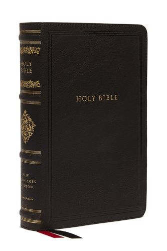 Cover image for NKJV Large Print Reference Bible, Black Leathersoft, Red Letter, Comfort Print, Thumb Indexed (Sovereign Collection)