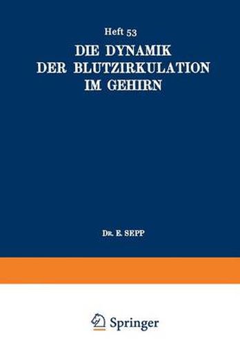 Cover image for Die Dynamik Der Blutzirkulation Im Gehirn