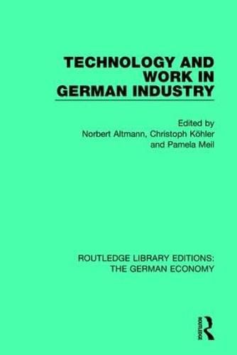 Cover image for Technology and Work in German Industry