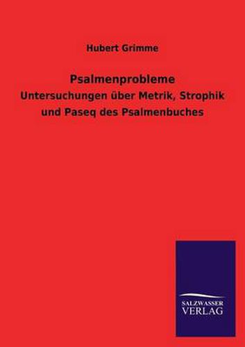 Cover image for Psalmenprobleme