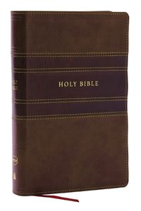 Cover image for NKJV Personal Size Large Print Bible with 43,000 Cross References, Brown Leathersoft, Red Letter, Comfort Print